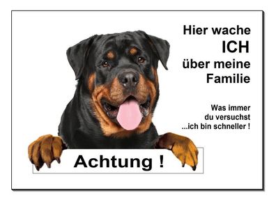 Rottweiler Hund Alu Schild 30 x 20 cm Türschild Warnschild Hundeschild