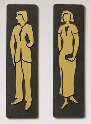 Toiletten Symbol Relief Kunststoff 160 x 40 mm Türschild WC Schild Klo TOP