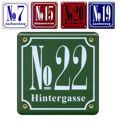 Emaille Hausnummer 15 x 15 bis 25 x 25 cm Schild Email Straßenschild Türschild