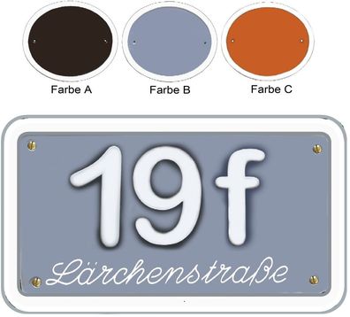 Hausnummer Rechteck Keramik Ton Türschild 30 x 17 cm Riesen Schild incl. Text