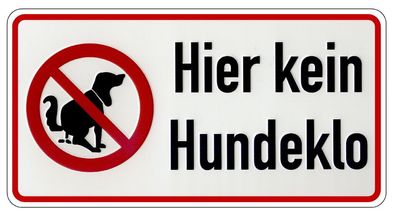 Kein Hundeklo Hund Schild Alu 30x15 cm Türschild Warnschild Hinweis Hundeschild