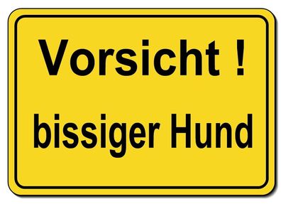 Vorsicht bissiger Hund Schild Alu 2 Größen Türschild Warnschild Hundeschild