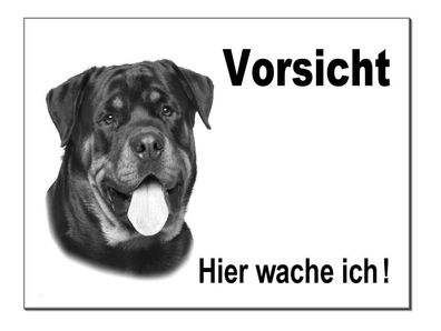 Rottweiler Hund Aluminium Schild 200 x 150 mm Türschild Warnschild Hundeschild