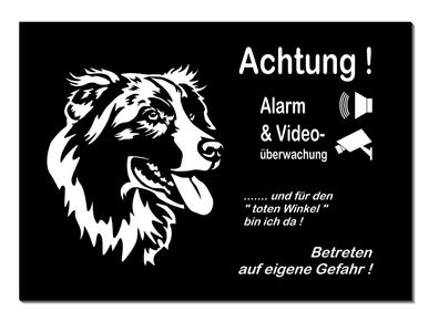 Australian Shepherd Hund Alu Schild 3 Größen Türschild Warnschild Hundeschild