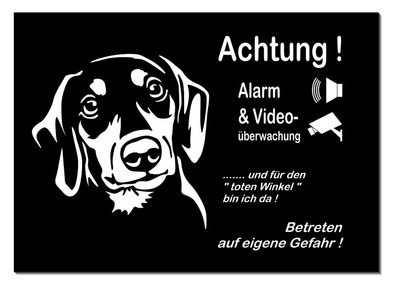 Dackel Hund Alu Schild 3 Größen Türschild Warnschild Hundeschild Schilder