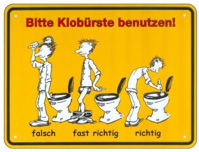 Bitte Klobürste benutzen Alu. geprägt 20 x 15 cm Türschild Toilette WC Schild Klo