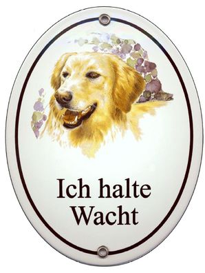 Retriever Emaille Schild 145 x 185 mm Türschilder Hund Tiere Email Warnschild