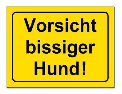 Bissiger Hund Schild 20 x 15 + 30 x 20 cm Alu. Dibond Warnschild Hundeschild