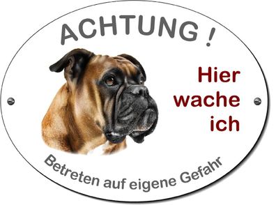 Boxer Hund Alu Schild 200 x 150 x 3 mm dick Warnschild Hundeschild Hinweisschild