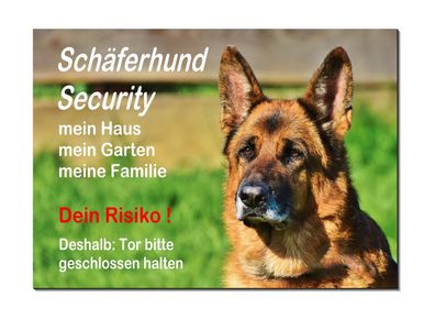 Schäferhund Hund Alu Schild 20x15 + 30 x 20 cm Türschild Warnschild Hundeschild