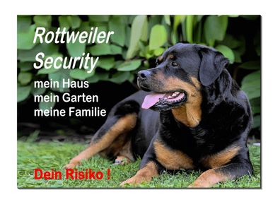 Rottweiler Hund Alu Schild 20x15 + 30 x 20 cm Türschild Warnschild Hundeschild