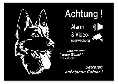 Schäferhund Hund Alu Schild 3 Größen Türschild Warnschild Hundeschild Schilder