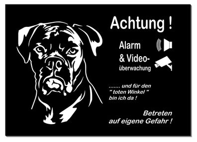 Boxer Hund Aluminium Schild 3 Größen Türschild Warnschild Hundeschild Schilder