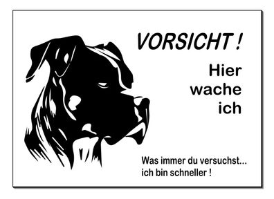 Boxer Hund Aluminium Schild 30 x 20 cm Türschild Warnschild Hundeschild TOP