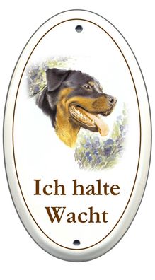 Rottweiler Emaille Schild 100 x 170 mm Türschilder Hund Tiere Email Warnschild