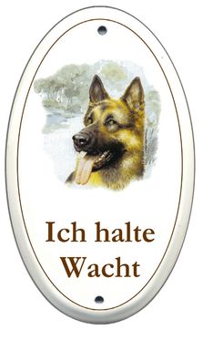 Schäferhund Emaille Schild 100 x 170 mm Türschilder Hund Tiere Email Warnschild