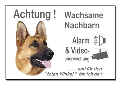 Deutscher Schäferhund Hund Alu Schild 3 Größen Türschild Warnschild Hundeschild