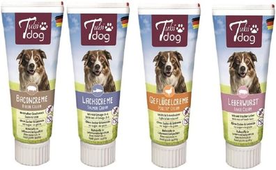 Tubi DOG für Hunde - Bundle - 2X Leberwust + 2X Lachscreme + 2X Baconcreme + 2X