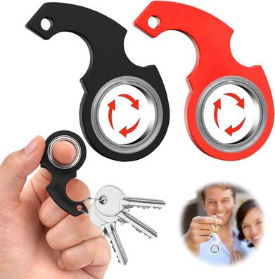 Schlüsselanhänger Spinner 2 Stück Fidget Ring Handkreisel Spin Focus Toys