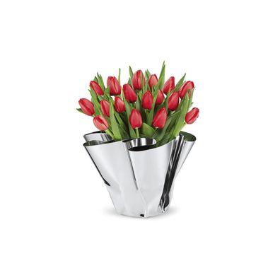 Philippi Margeaux Vase Edelstahlvase von Hand gefaltet ideal für Tulpen Rosen