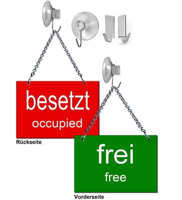 Frei Besetzt Free Occupied Wendeschild 15x10 cm Aluminium Schild Türschild TOP