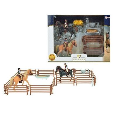 HORSES - Spiel Set - 2 Pferde mit Reitern und Zubehör