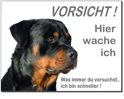 Rottweiler Hund Alu Schild 3 Größen = 3 mm dick Türschild Warnschild Hundeschild