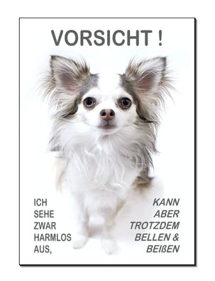 Chihuahua Hund Aluminium Schild 3 Größen Türschild Warnschild Hundeschild