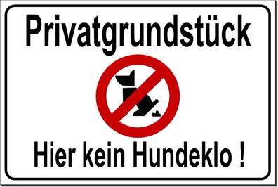 Kein Hundeklo Hundekot Hundehaufen 15x10 bis 30x20cm Alu Schild Privatgrundstück