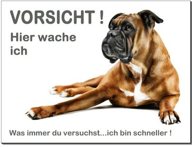 Boxer Hund Alu Schild 15x10 bis 30x20 cm Türschild Warnschild Hundeschild TOP