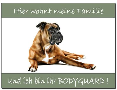 Boxer Hund Alu Schild 3 Größen lieferb. Türschild Warnschild Hinweis Hundeschild