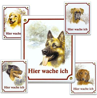 Emaille Hunde Schild 210 x 148mm Tiere Email Hund Türschilder Warnschild Hinweis