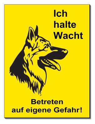 Schäferhund Hund Alu Schild 15x12 od.20x15 cm Türschild Warnschild Hinweisschild