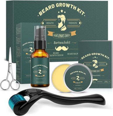 Beard Growth Kit Bart Wachstum Set Bartwuchsmittel Bartroller Bartwuchs Bartöl