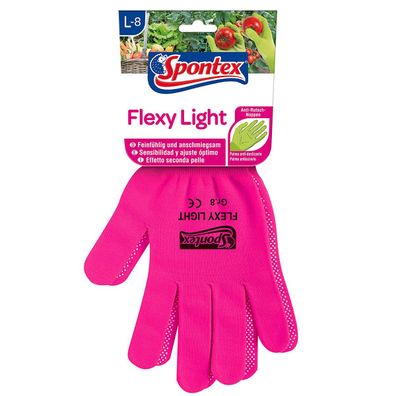 Spontex Flexy Light Gartenhandschuhe mit Anti Rutsch Noppen Größe L