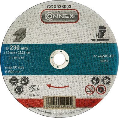 Connex COX938008 Trennscheibe Metall DSA Zertifiziert Ø 230 mm 5 Stück (Gr. Ø 230 mm)