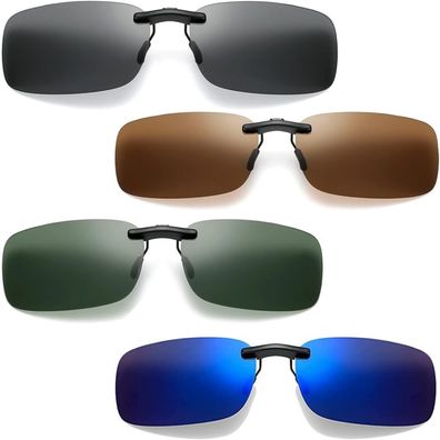 Sonnenbrille Clip 4er Pack Aufsatz Brille für Brillenträger 4 Farben