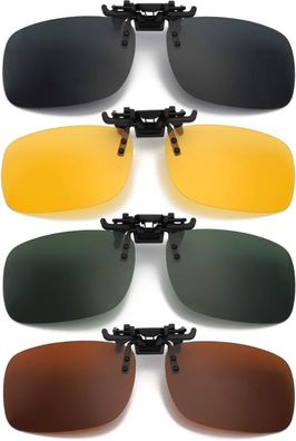 Sonnenbrille Aufsatz Clip on 4er Pack Polarisiert Randlose Myopie Frauen Männer