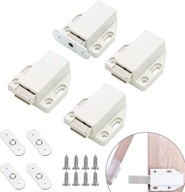 Magnet Türschließer Set 4 Stück Tip-on Drucktüröffner Softclose für Schranktüren