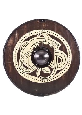 Wikingerschild mit Greiftier-Motiv, handbemalt, 61 cm (24 Zoll)