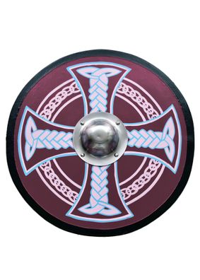 Wikingerschild mit Keltenkreuz-Motiv, handbemalt, 61 cm (24 Zoll)