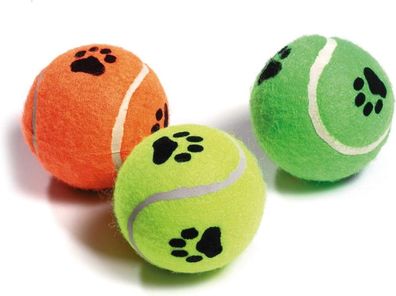 Buntes Hundespielzeug: Tennisbälle mit Squeeker, Durchmesser 6 cm