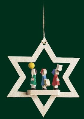 Christbaumschmuck Stern mit Laternenkinder Höhe= 8cm NEU Weihnachten Baumschmuck