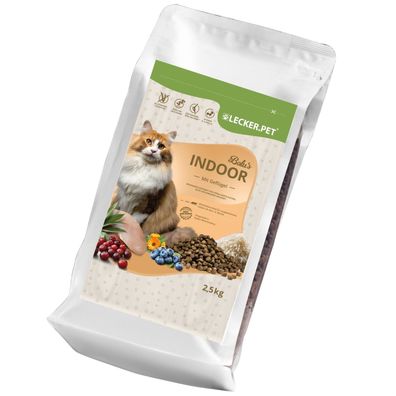 2,5 - 10 kg Lecker. Pet® Balu's Indoor Geflügel Katzen Trockenfutter Vollnahrung