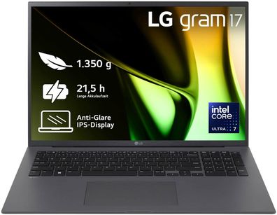 LG gram 17" Core Ultra 7 155H 16GB/1TB SSD Win11 grau 17Z90S-G. AA79G