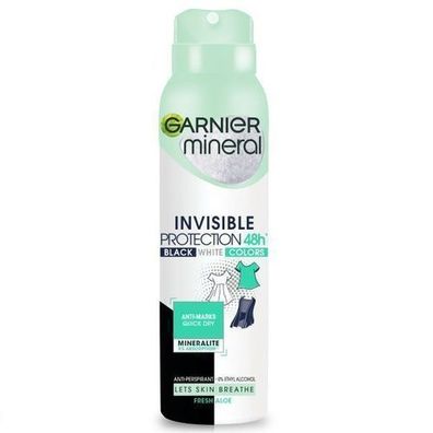 Garnier Mineral Invisible Protection Fresh Aloe Antitranspirant Spray, 150ml