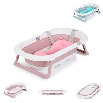 Chipolino Babywanne Isla mit Badekissen faltbar, integrierter Wasserablauf