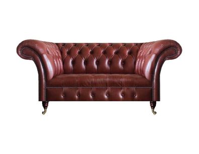 Leder Braun Polstermöbel Moderne Zweisitzer Sofa Couch Polstermöbel