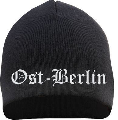 Ost-Berlin Beanie Mütze - Altdeutsch - Bestickt - Strickmütze Wintermütz