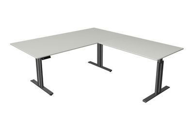 Kerkmann Schreibtisch Sitz-Stehtisch MOVE 3 elegant 200x100x72-120cm mit Anbauelem